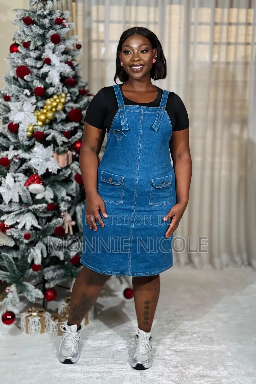 2pc Denim Dungaree Dress