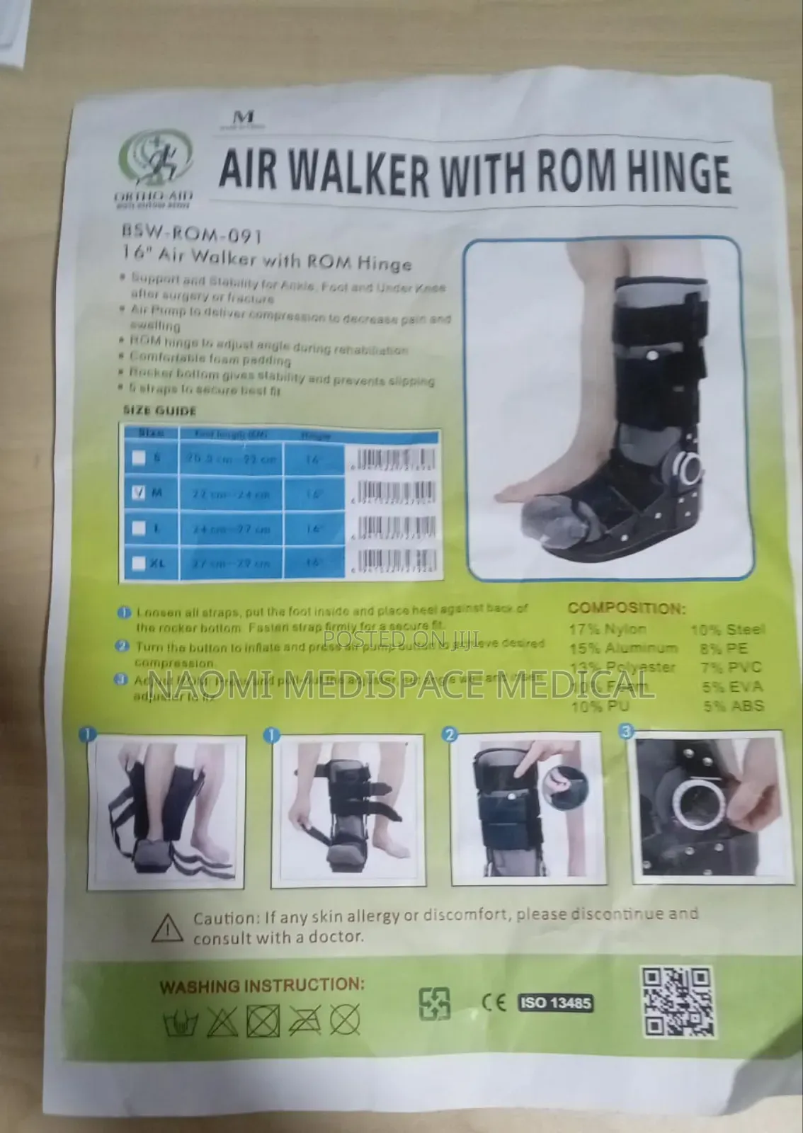Air Walker With Rom Hinge/ Walker Boot With Rom