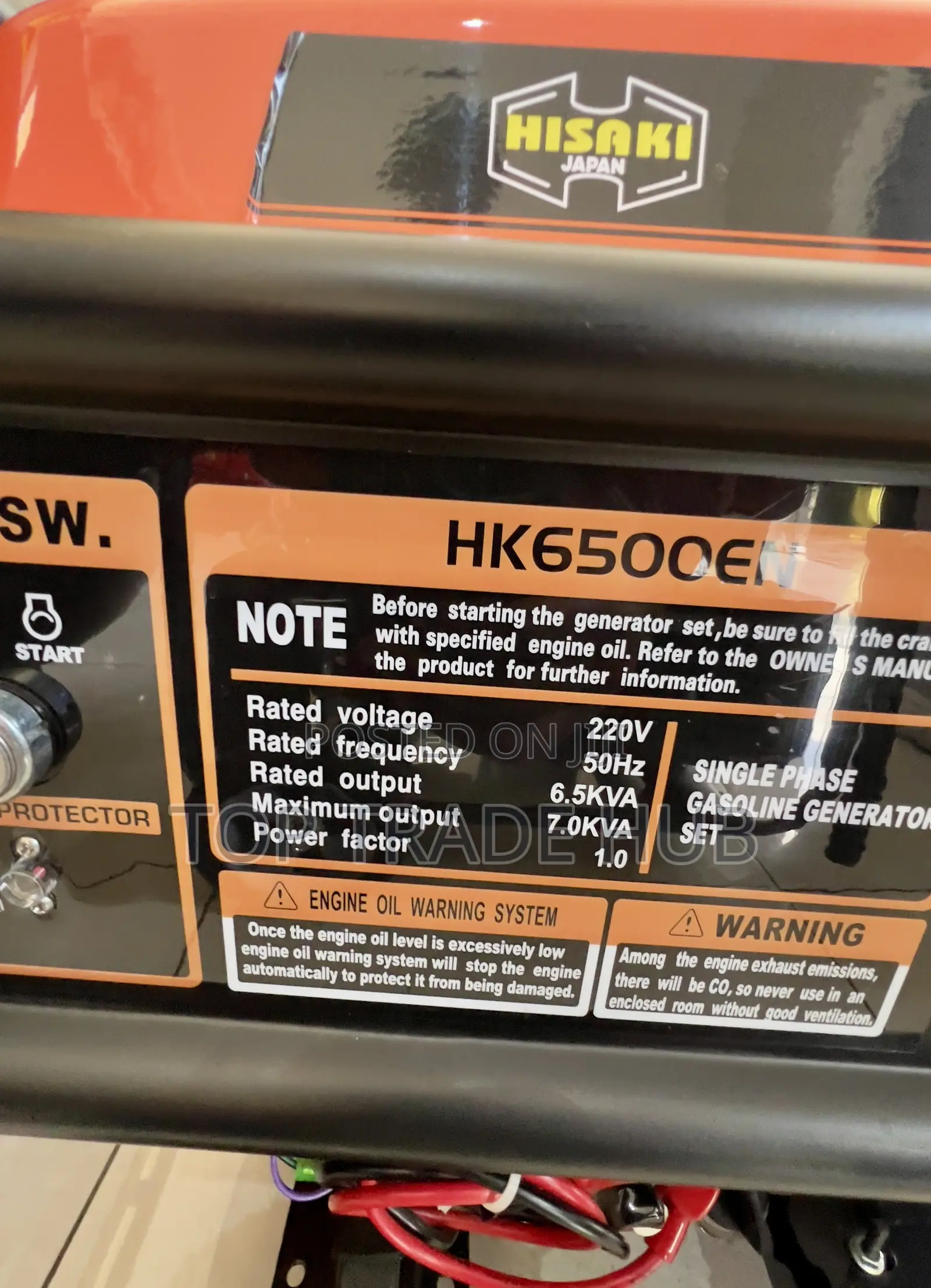 Hk6500en Hisaki Japan Petrol Generator 7kva - Key Start