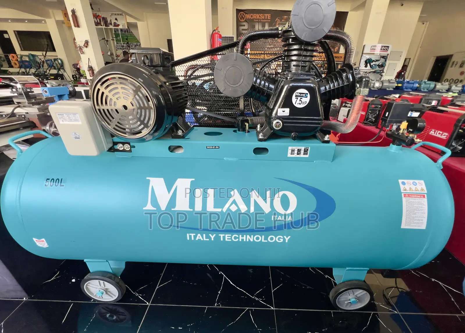 Ml7500b Milano Italia Electric Air Compressor 500l 7.5hp (Three Phase)
