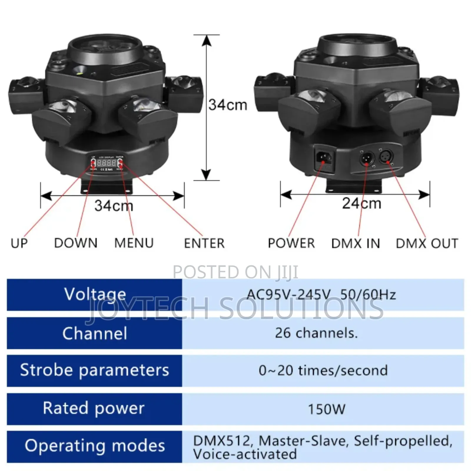 Moving Head Dj Lights 6-Arm Lamp With Remote Control 150w