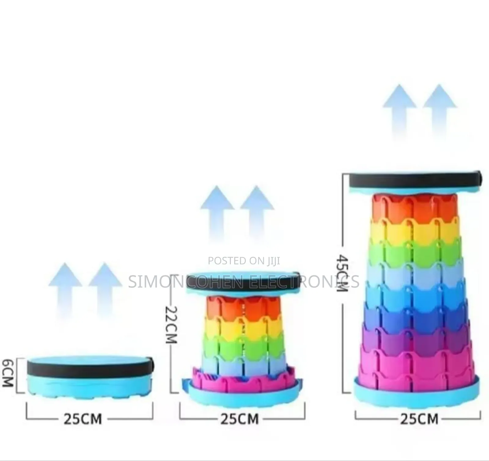 Multipurpose Retractable/Portable Rainbow Stool