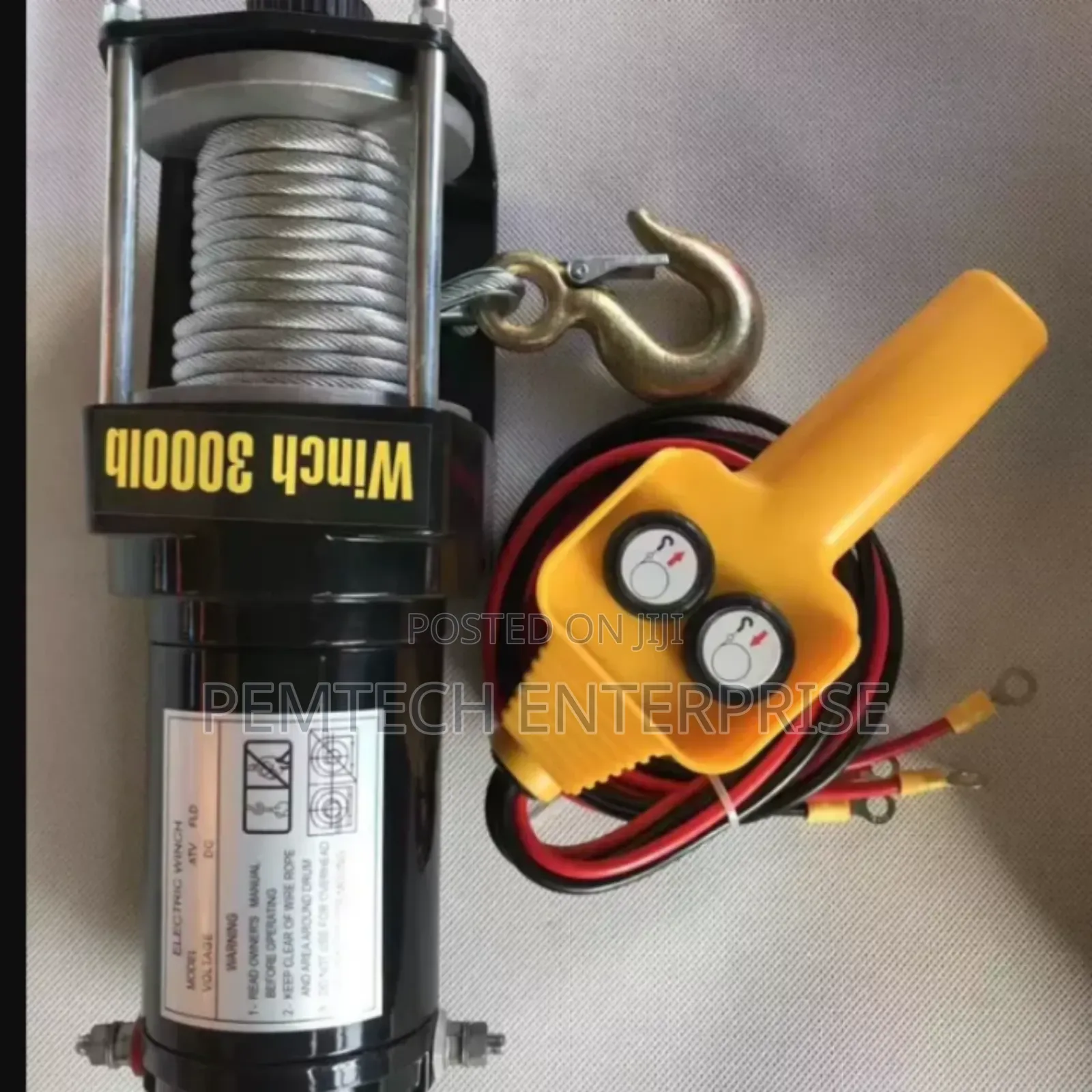 12v Electric Atv Winch With A 3000lb Pulling Capacity