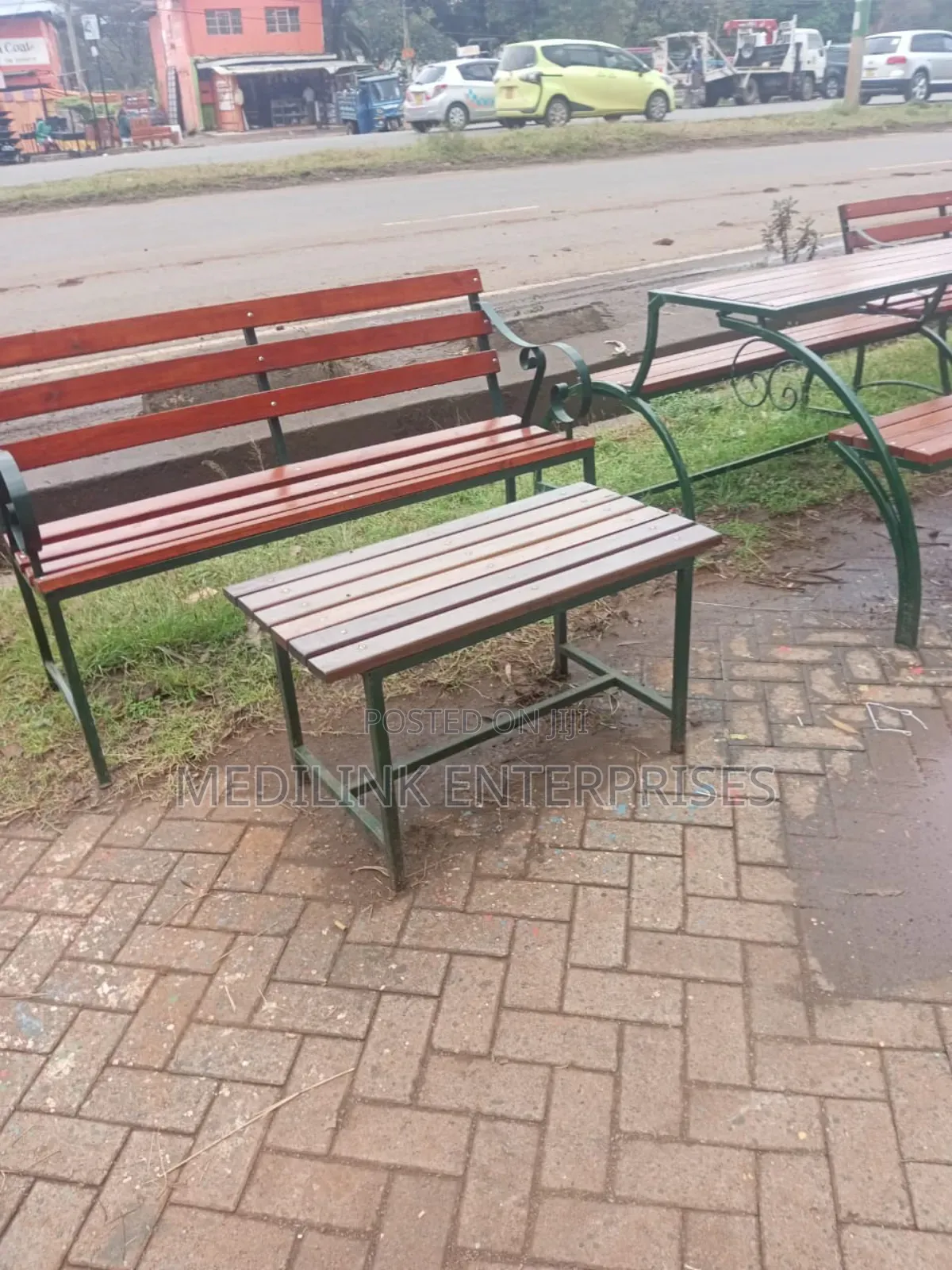Garden Outdoor Bench and a Table