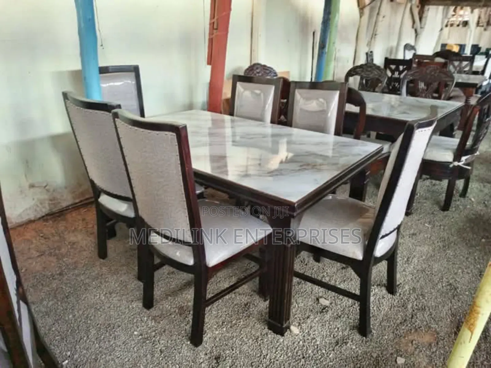 Monarch Marble Six Seater Dinning Table Set