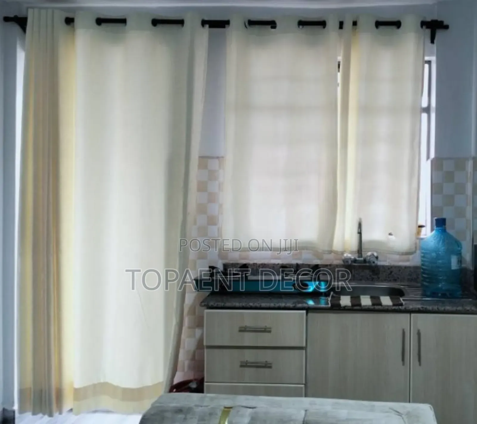 Cream Soft Touches Kitchen Window And Door Curtains