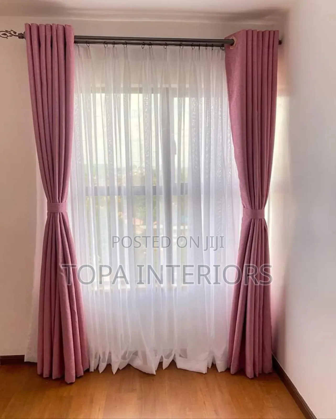 Baby Pink Window Curtains and Door Curtains