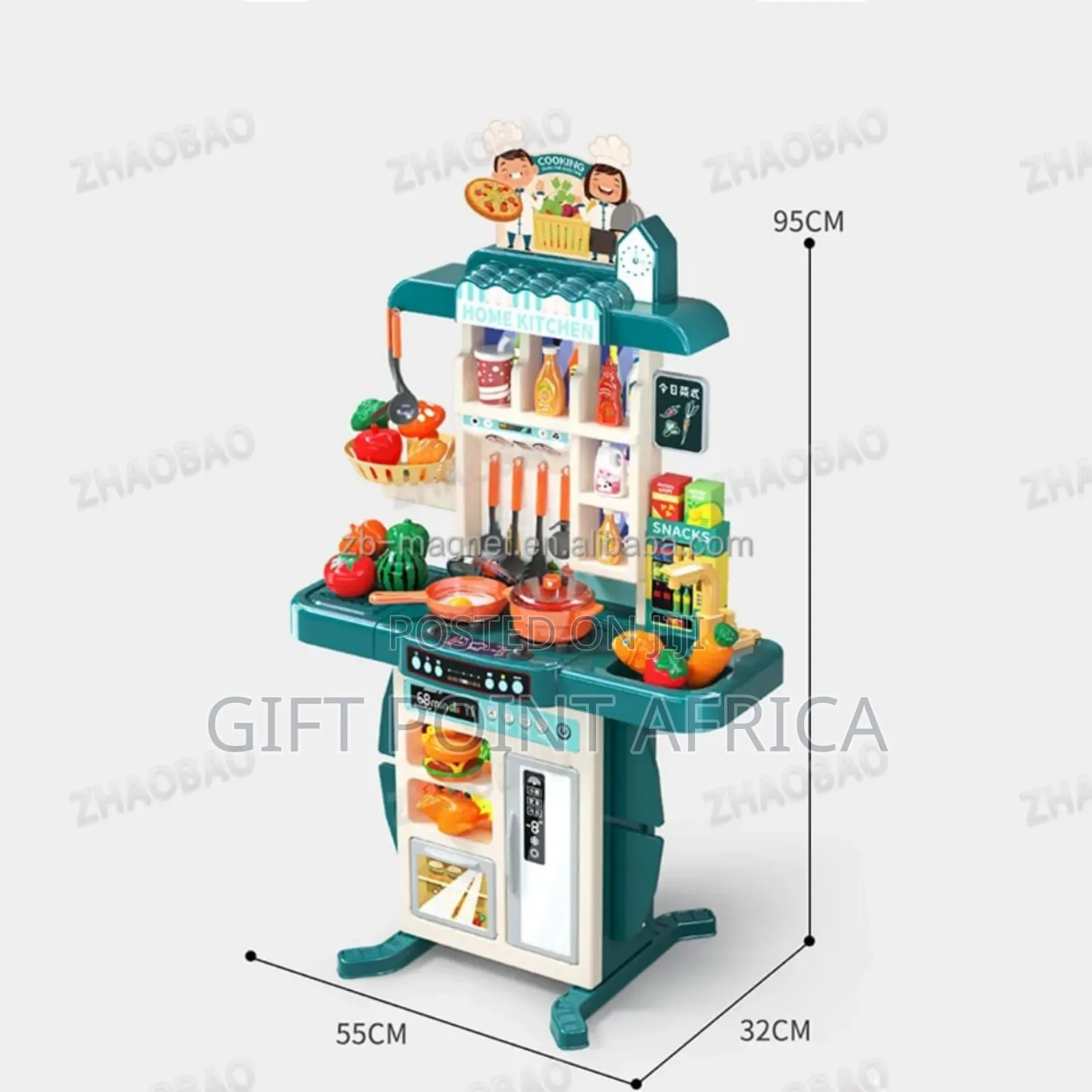 54 Pcs Kitchen Play Set With Light And Sound And Running Water