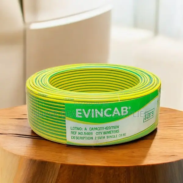 Evin 2.5mm Yellow Green Heavy Duty Moisture Resistant Wiring Cable