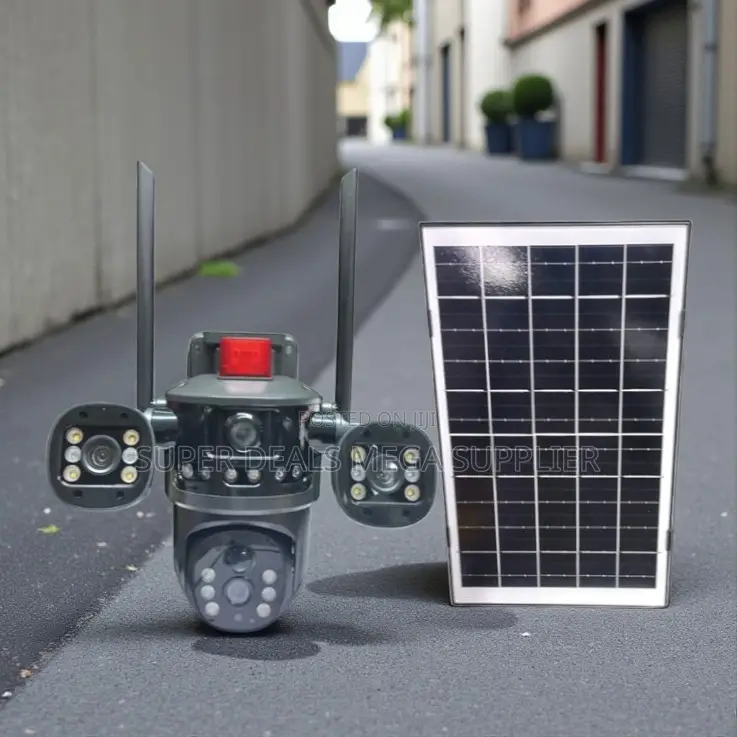 Flashing Alarm Lights Multiple Lens 4g PTZ Solar Outdoor Camera