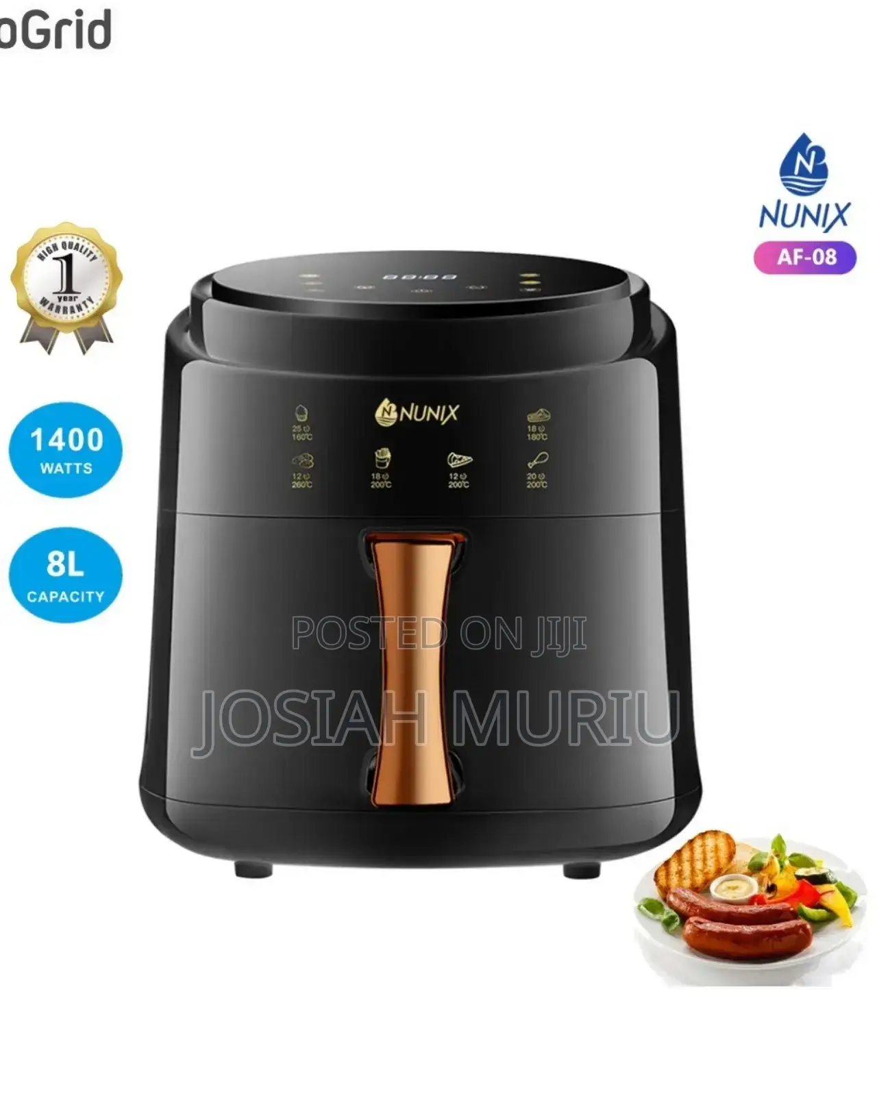 Large Capacity 8l Nunix Air Fryer