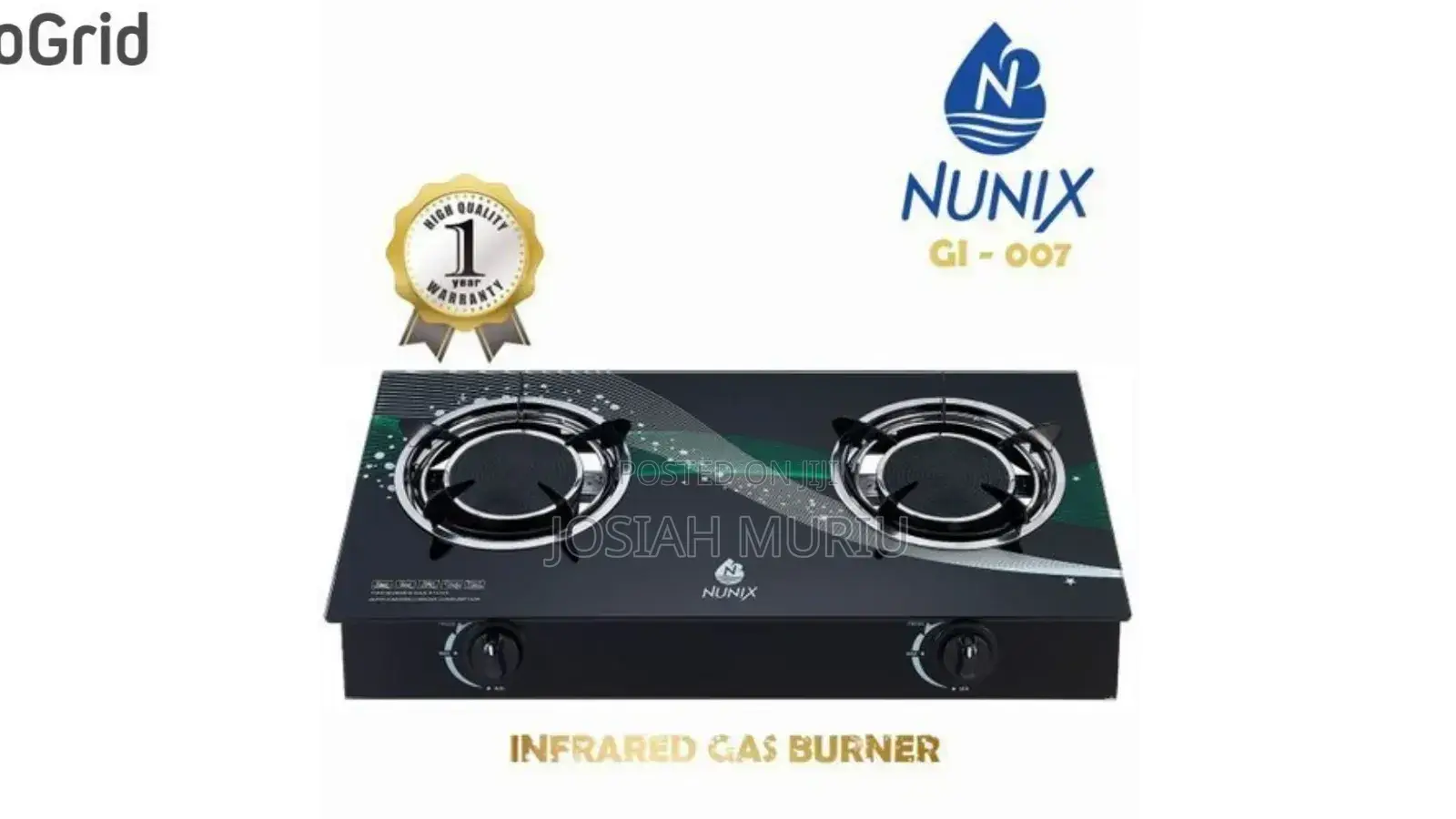 Nunix 2 Burner Infrared Gas Cooker