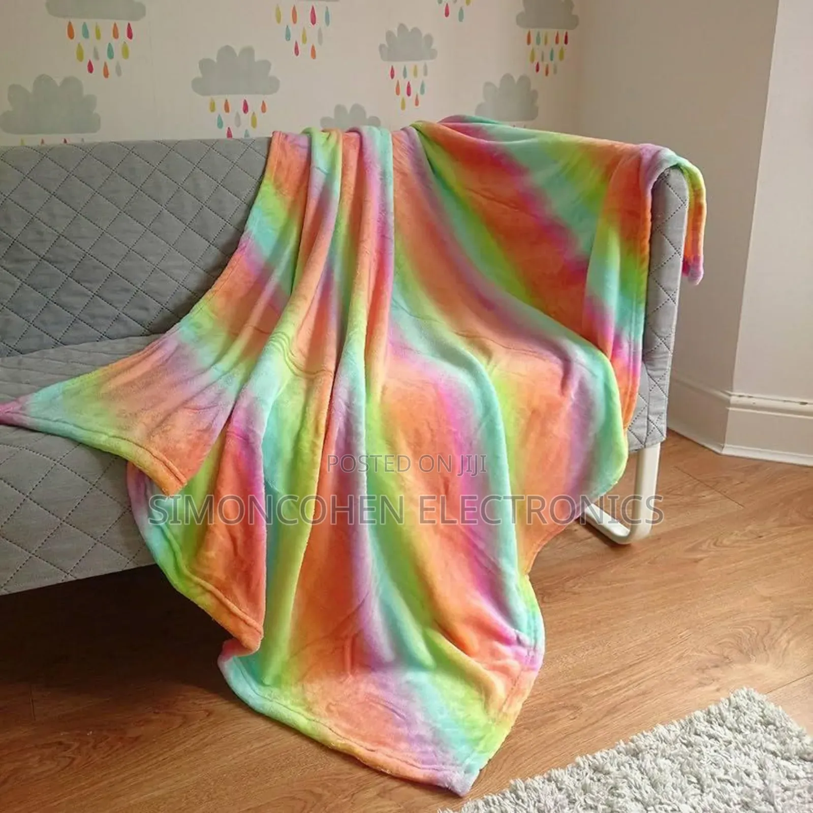 Rainbow Faux Fleece Blanket