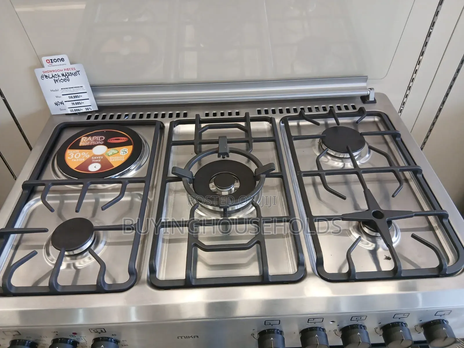 Mika Stainless 60x90 Cooker 4gas+1electric