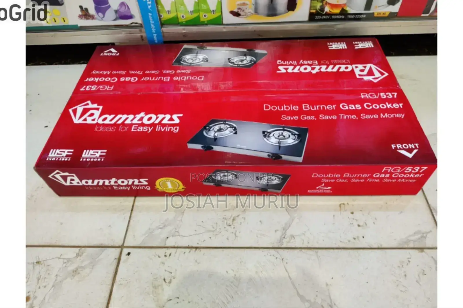 *Ramtons 2burner Gas Cooker Ceramic Top (Glass) Rg537