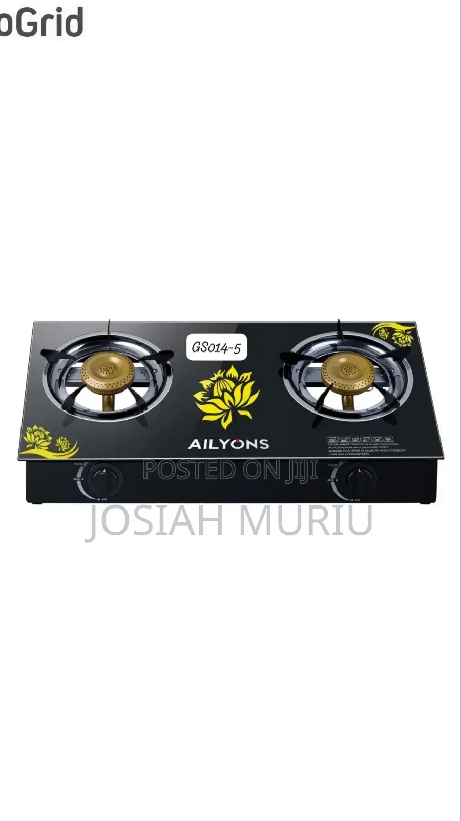 Stylish Ailyons 2‐Burner Gas Cooker – Easy to Clean