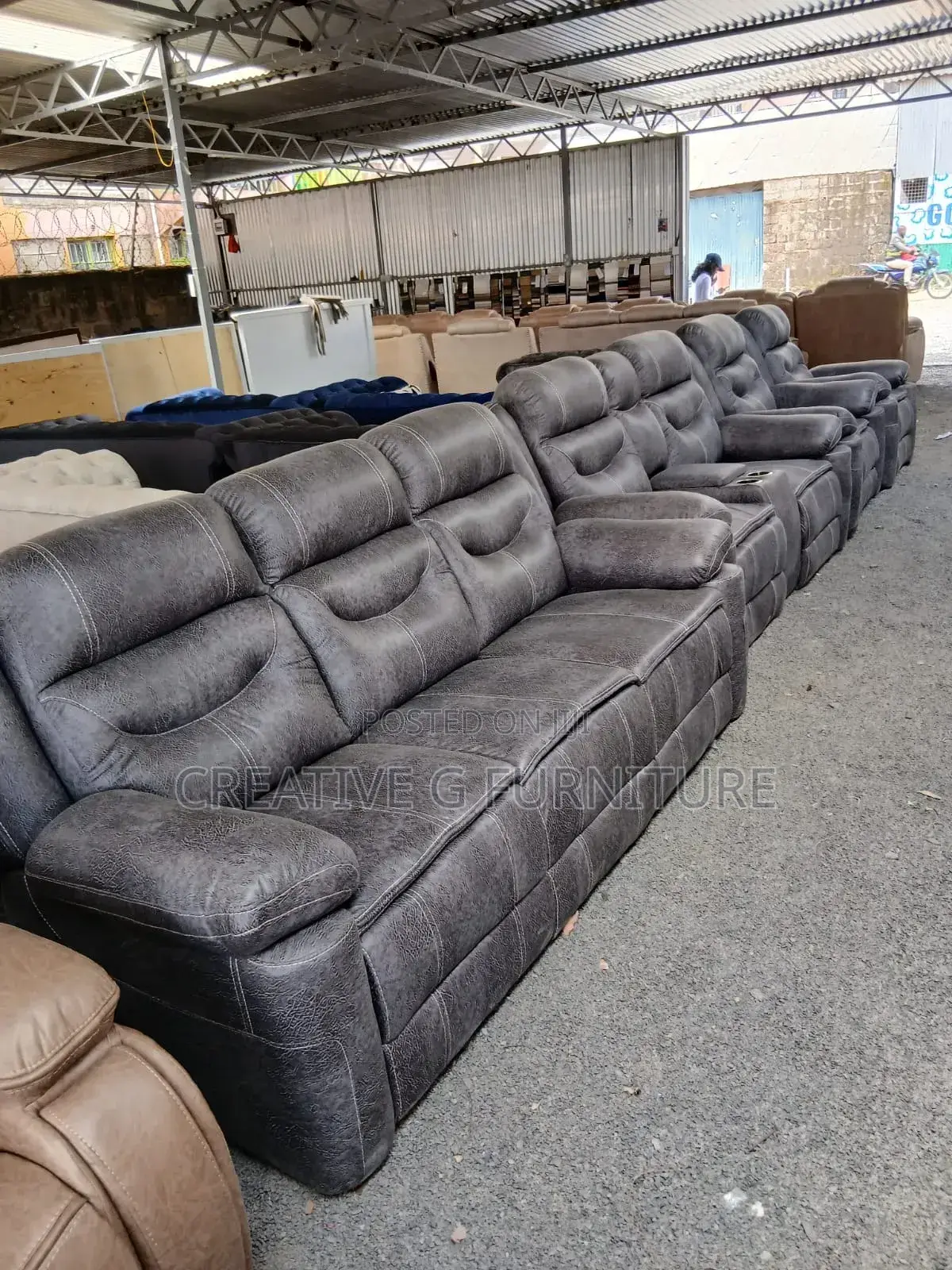 Indoor 7 Seater Semi Recliner Sofa 3 2 1 1