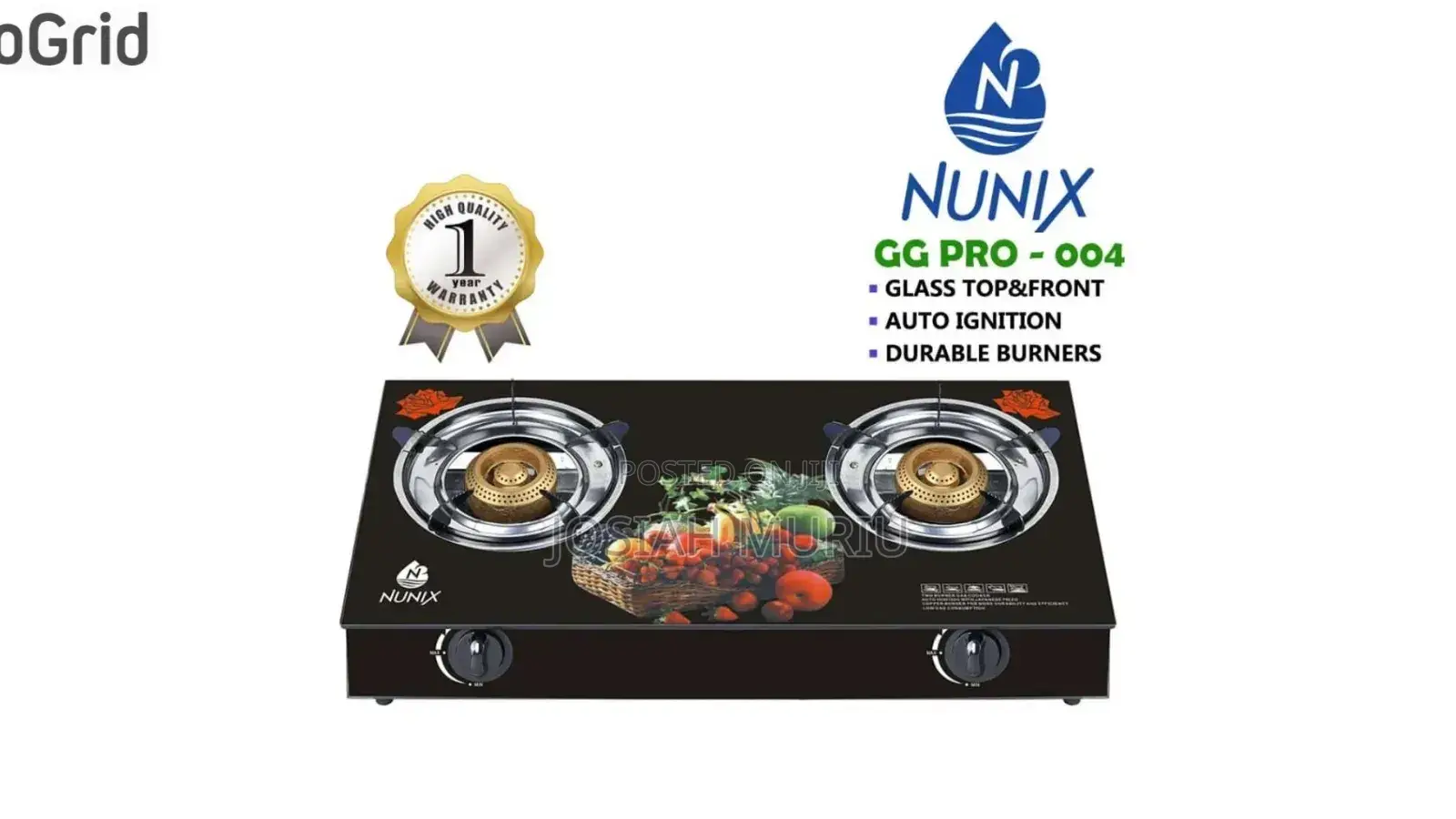 Modern Nunix 2-Burner Glass Gas Cooker – Gg Pro-004