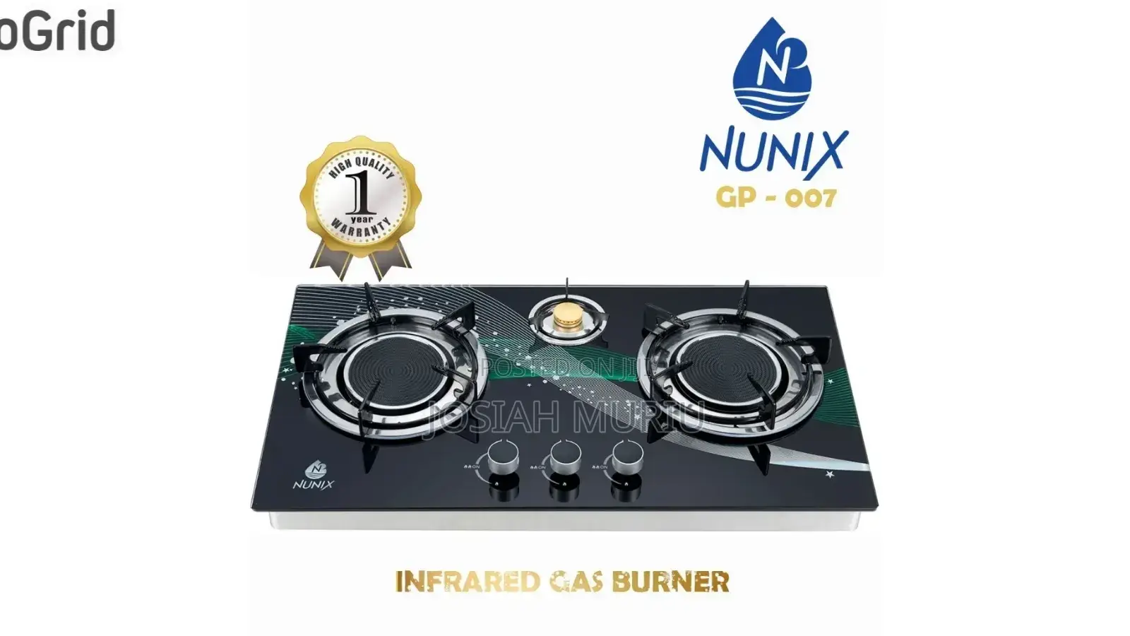 Nunix Infrared 3-Burner Gas Cooker – Fast Efficient