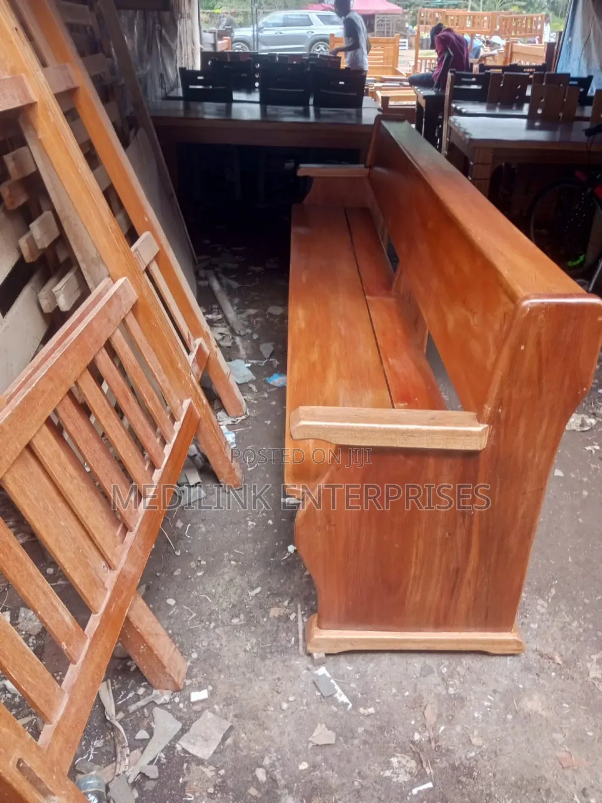 Mahogany Wooden 7.5ft Church Chairs