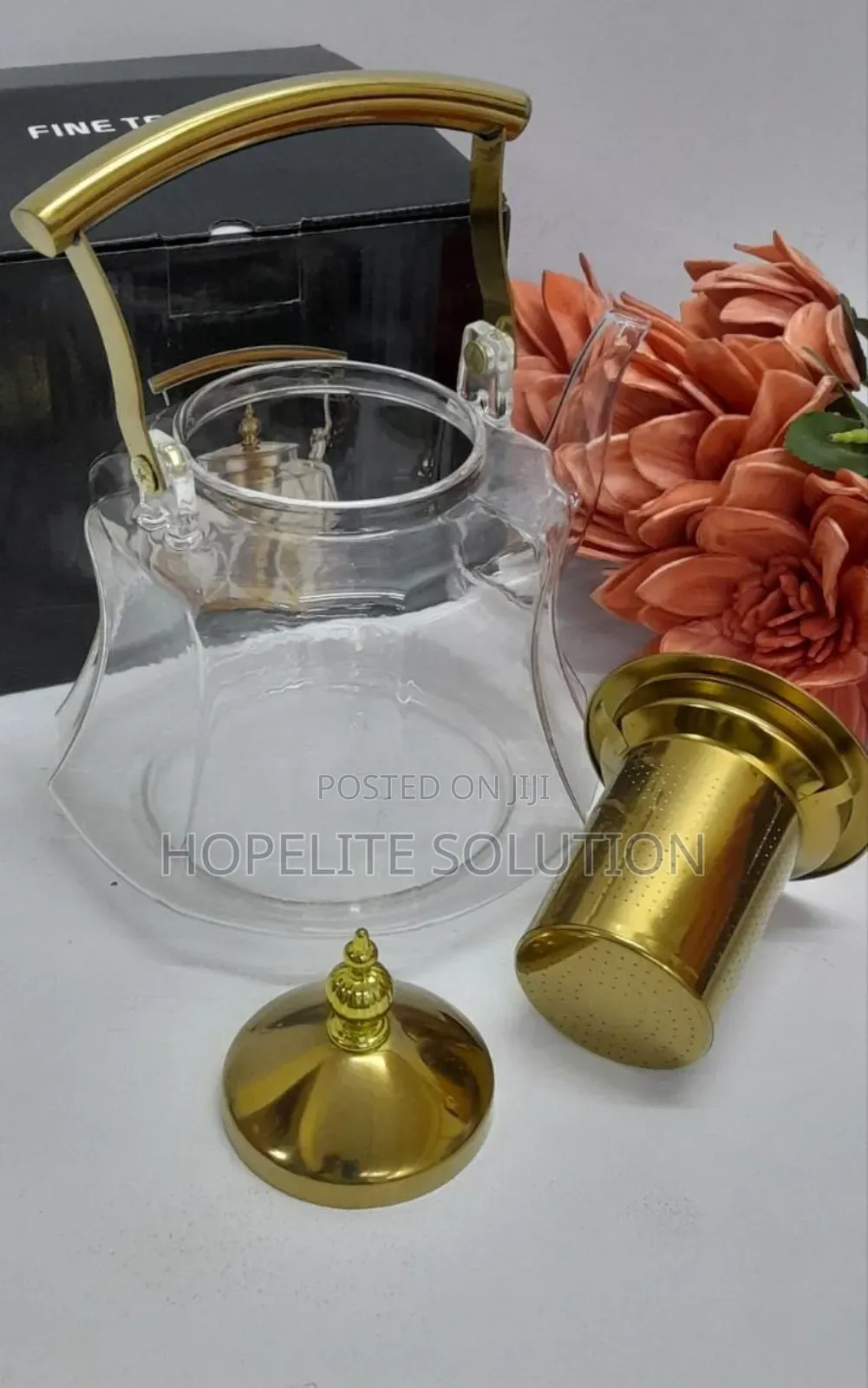 Heat Resistant Glass Teapot With Strainer Infuser