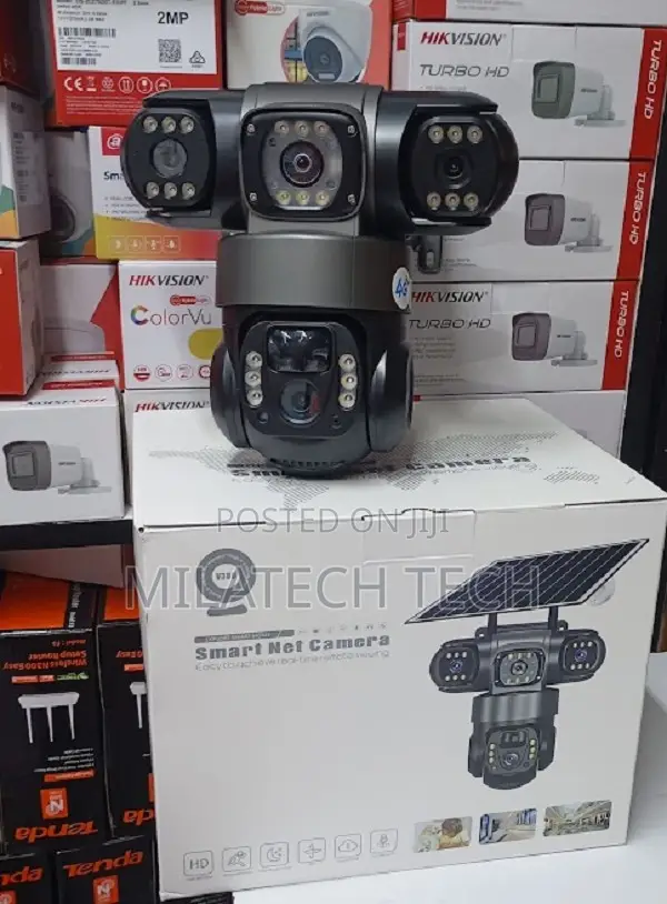 V380p Triple Lens Solar PTZ Camera ,./