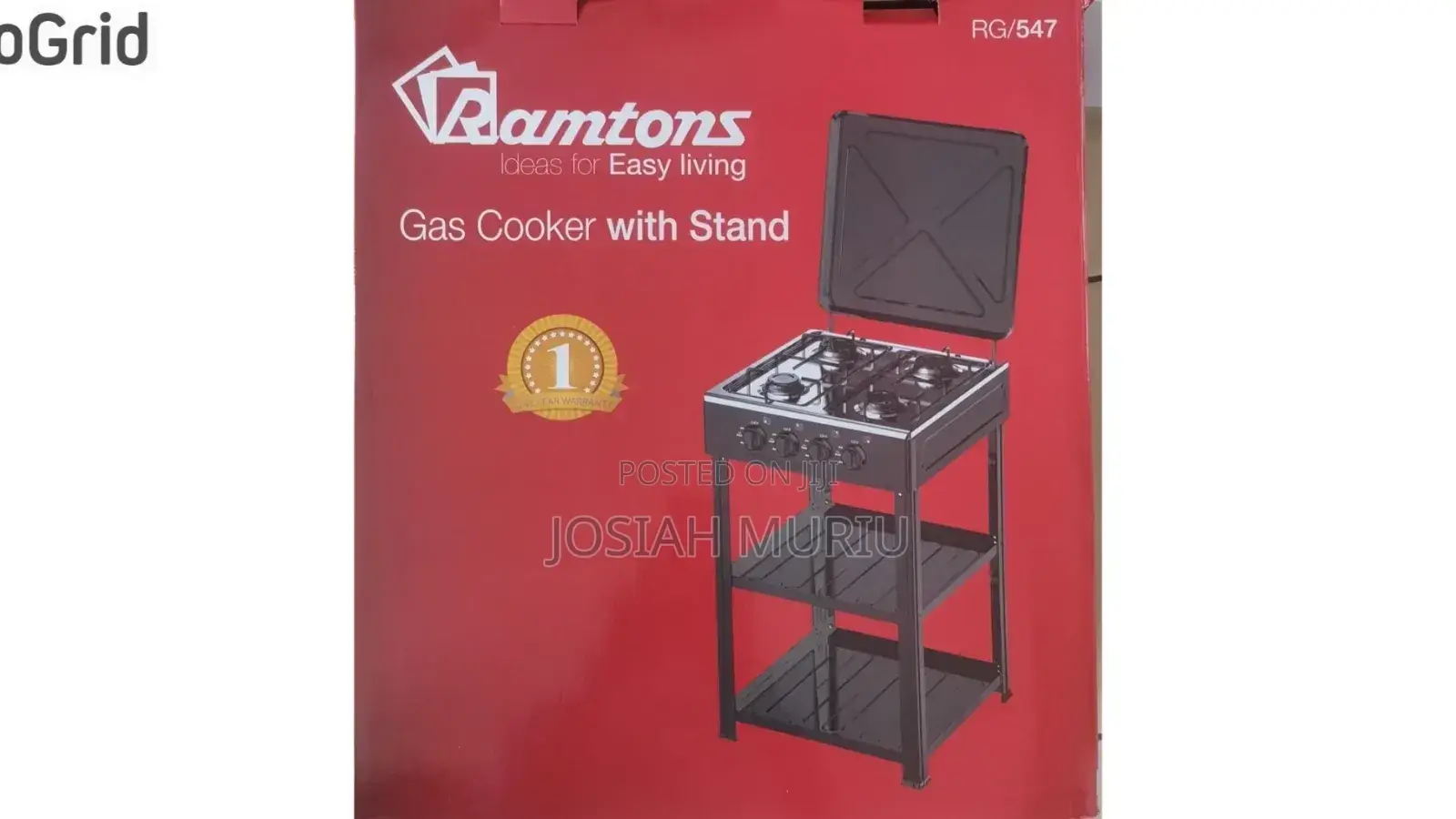 Ramtons Rg/547-Gas Cooker 4 Burner With Stand