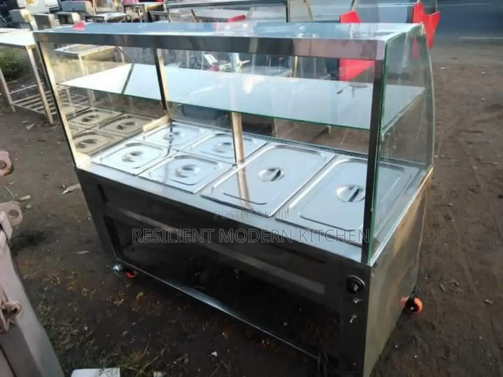 Heavy Gauge Stainless Steel Food Warmer Display With 4 Partitions