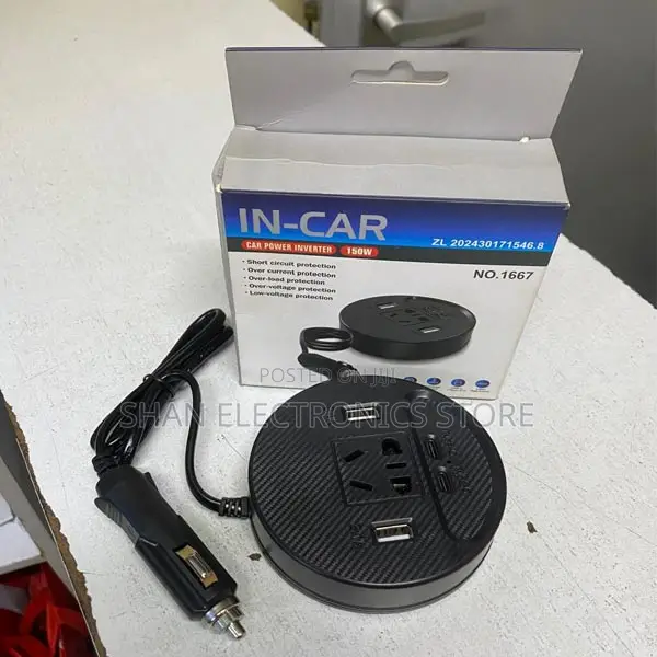>150w Power Inverter Socket Cigarette Lighter Car Charger 2usb+2type-C