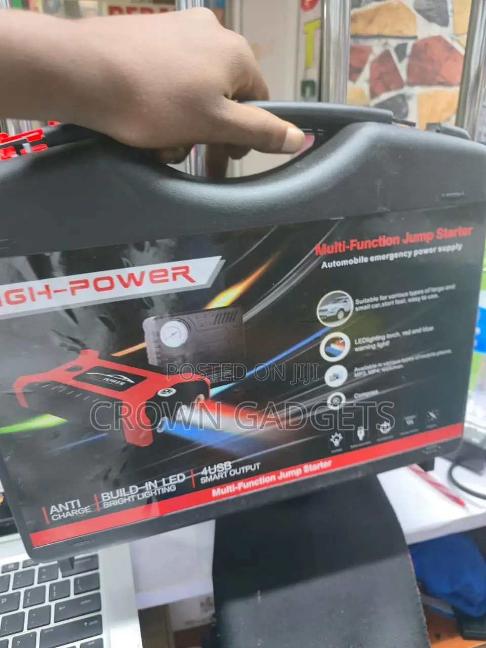 Compact Car Emergency Kit With Jump Start, Usb Charging, and Light
