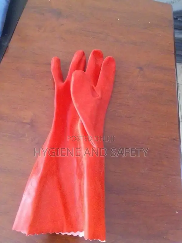 Red Rubber Protective Gloves (14inch)