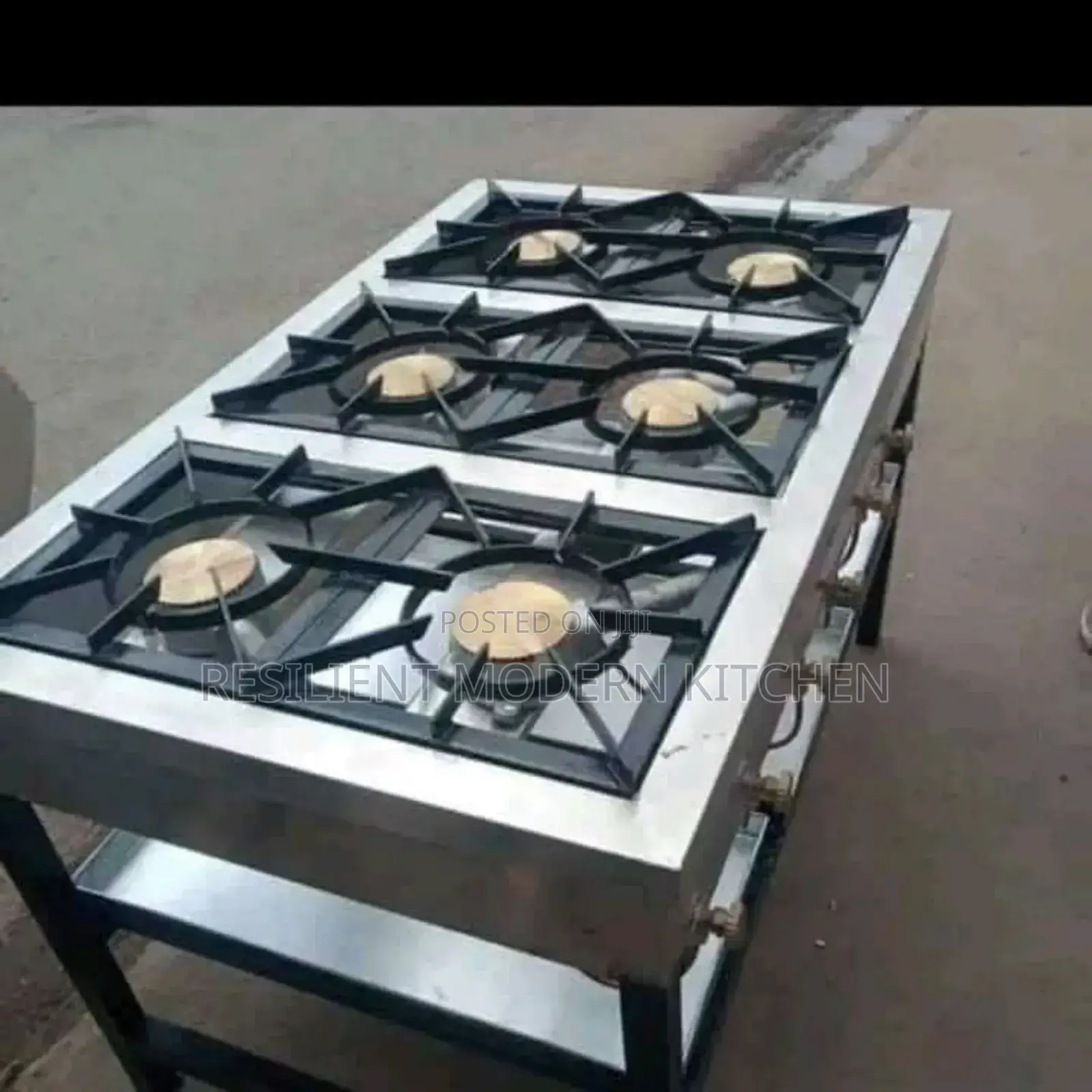 Commercial Stainless Steel 6 Burner Gas Cooker With Undershelf
