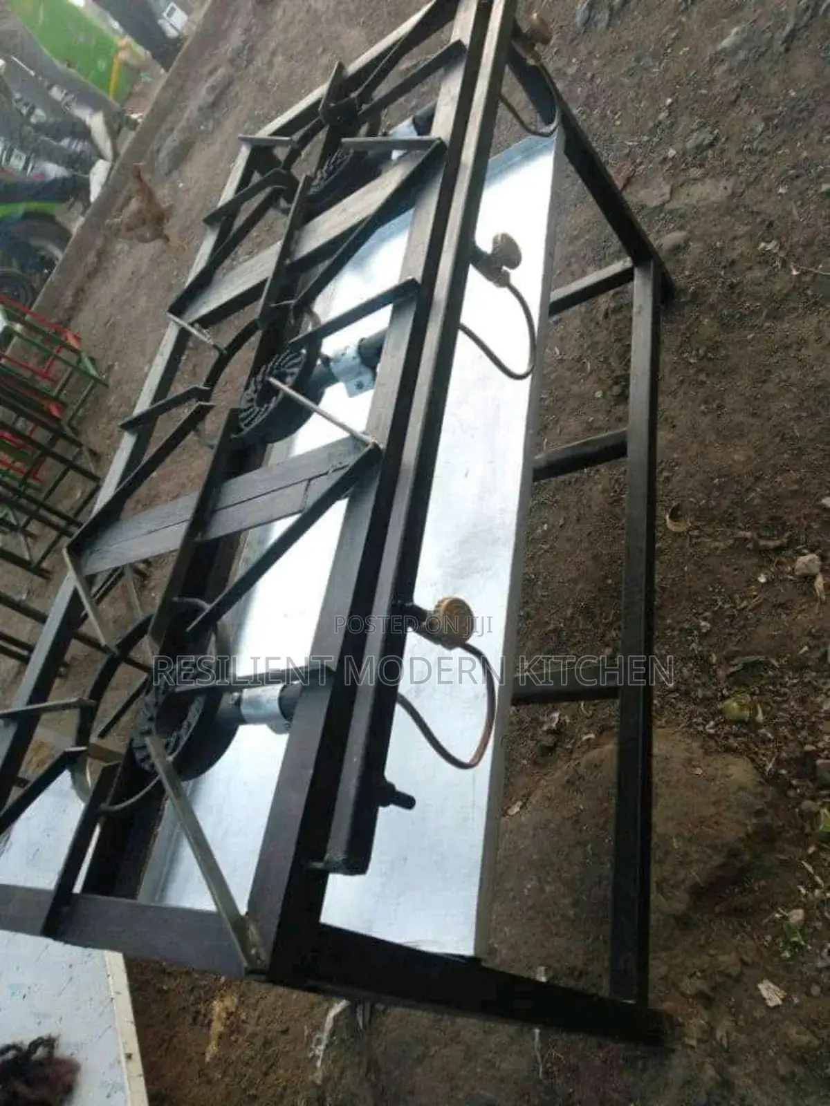 Commercial Mild Steel 3 Burner Gas Cooker With Undershelf