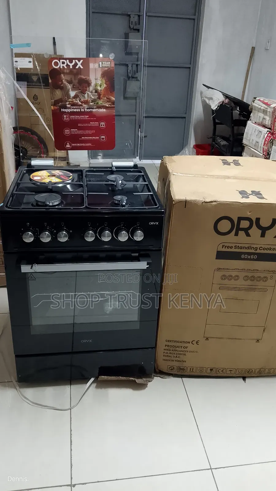 Mika Oryx Standing Cooker, 60cm X 60cm, 3 Gas Pool Jet