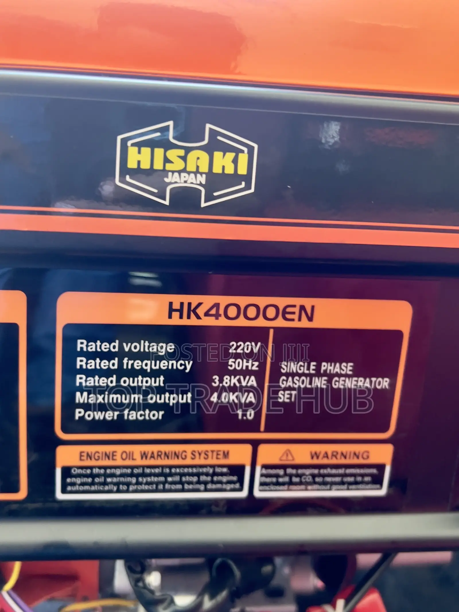 Hisaki Hk4000en Petrol Generator 4kw / 4kva
