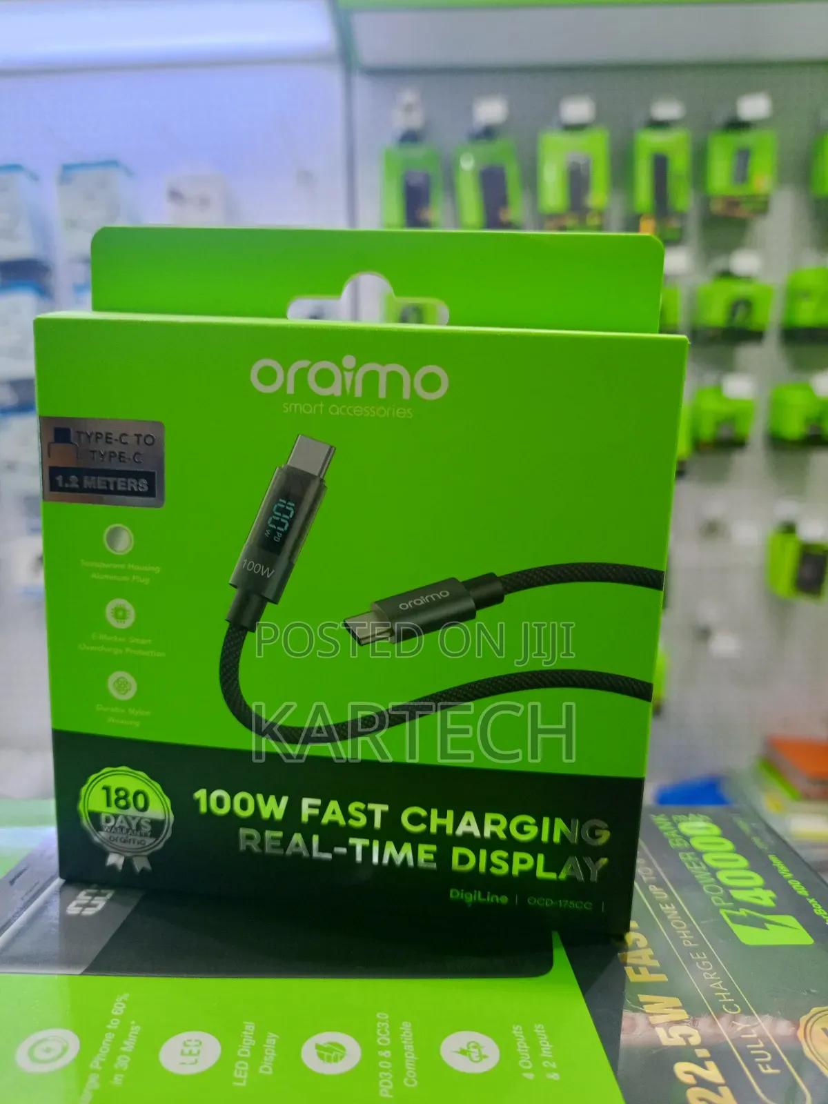 Oraimo Digiline Usb-C to Usb-C 100w Fast Charge Cable – 1.2m
