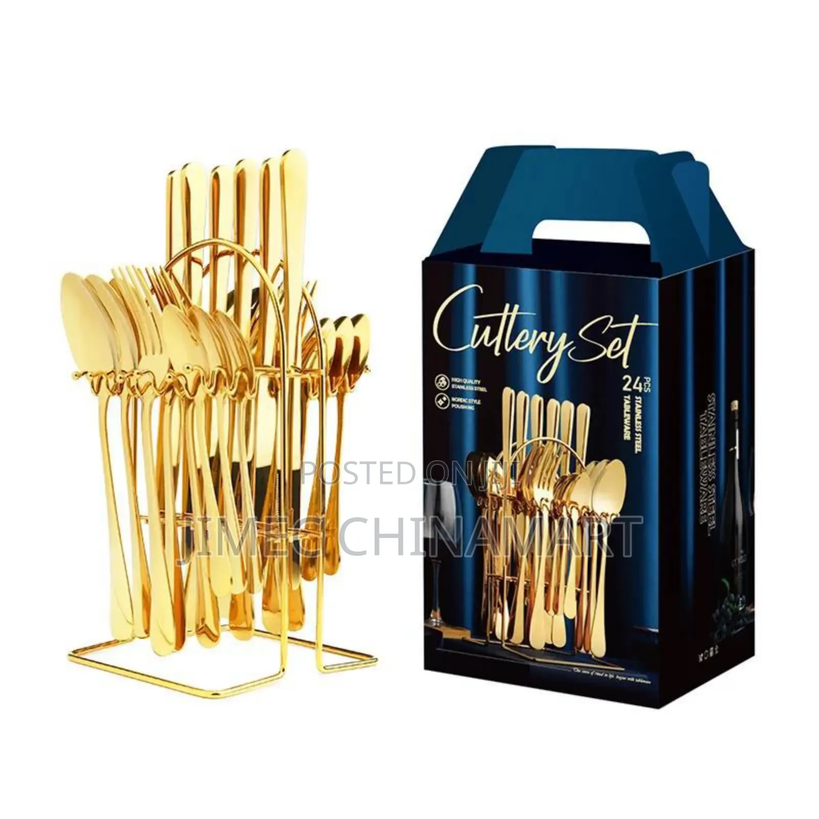 24pcs Golden Cutlery Set