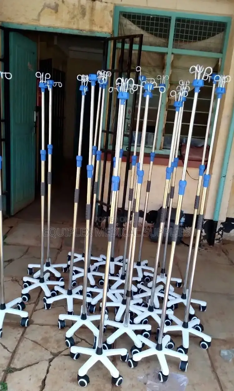 Medical Drip Stand / Iv Stand (With 4 Hooks)