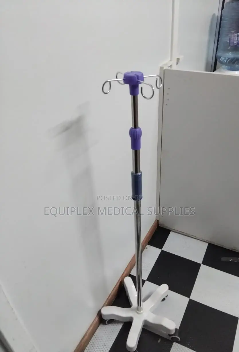 Medical Drip Stand / Iv Stand (With 4 Hooks)
