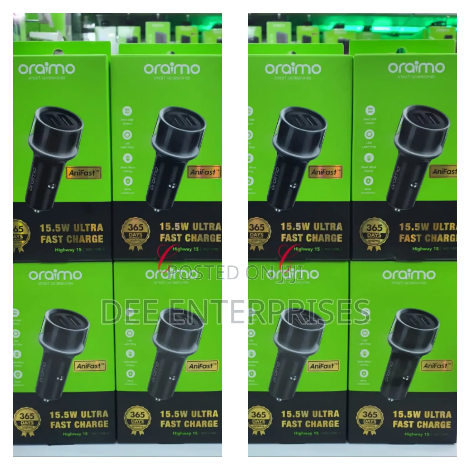 Oraimo Highway 15.5w Dual Usb Ports Ultra Fast Car Charger