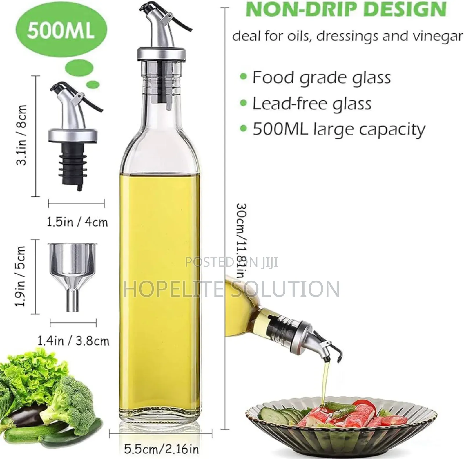 Glass 500ml Glass Oil Dispenser
