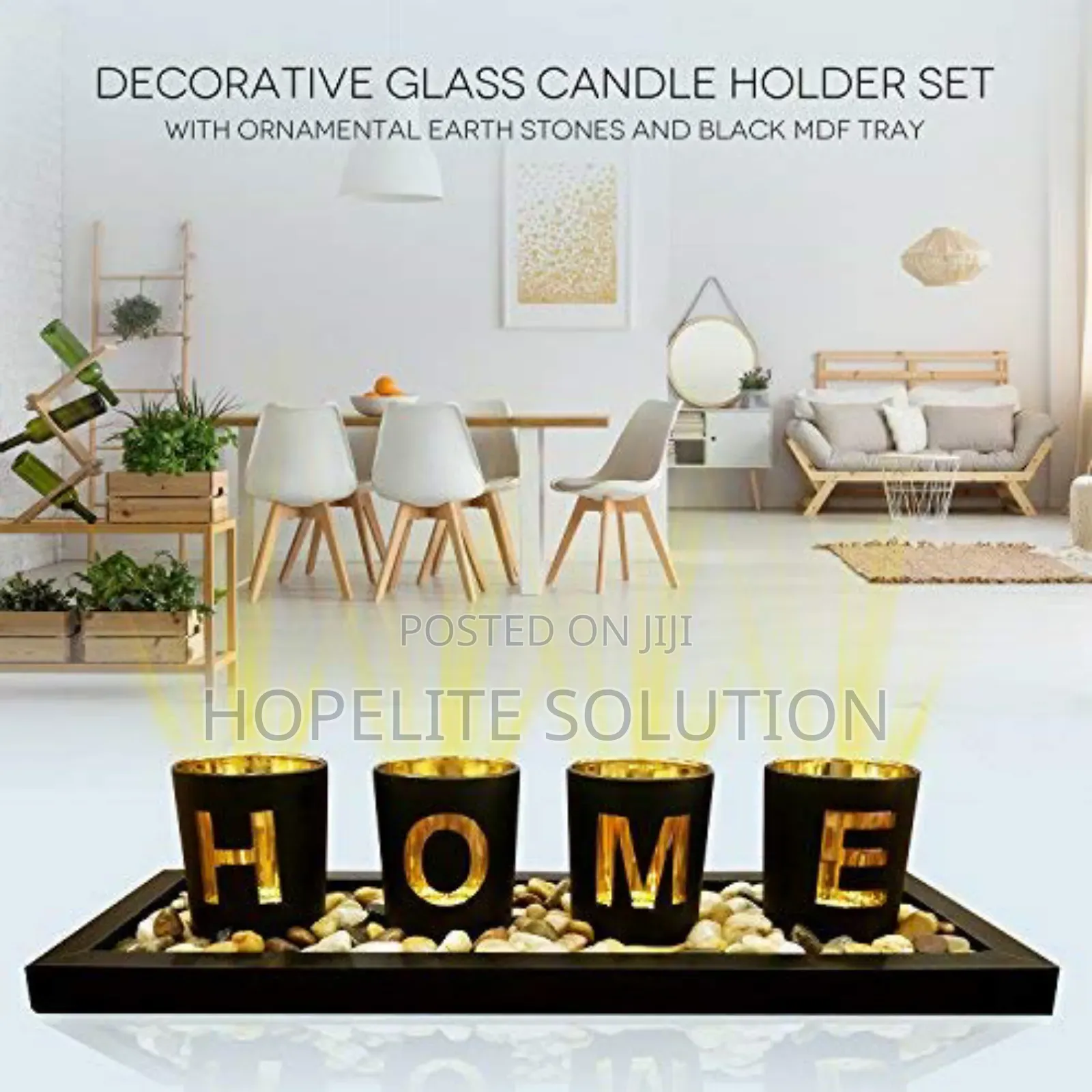 Home - Branded 4pc Glass Candle Holder S