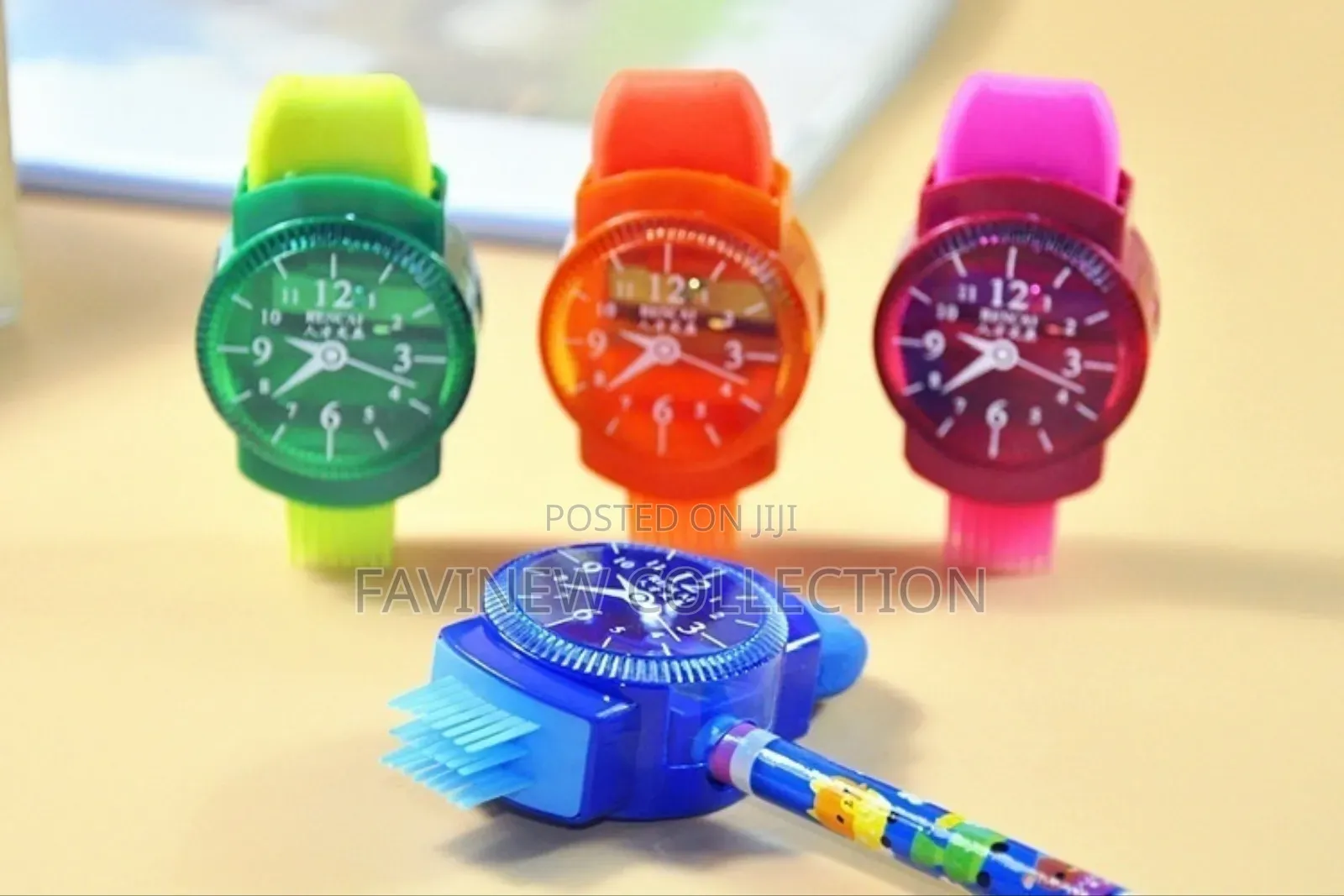 3 In 1 Creative Watch Shape Pencil Sharpener With Eraser And Brush