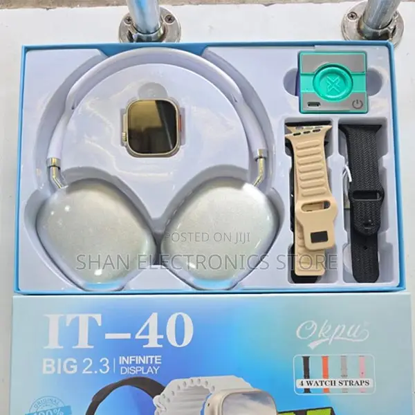 It40 Smart Watch With Headphones, 4 Straps and Bluetooth Speaker