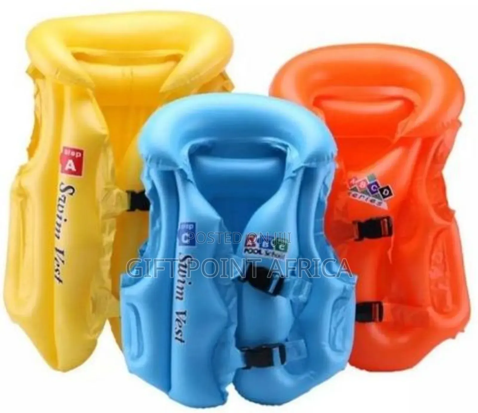 Inflatable Swimming Jackets Available In Small, Medium And Large Size