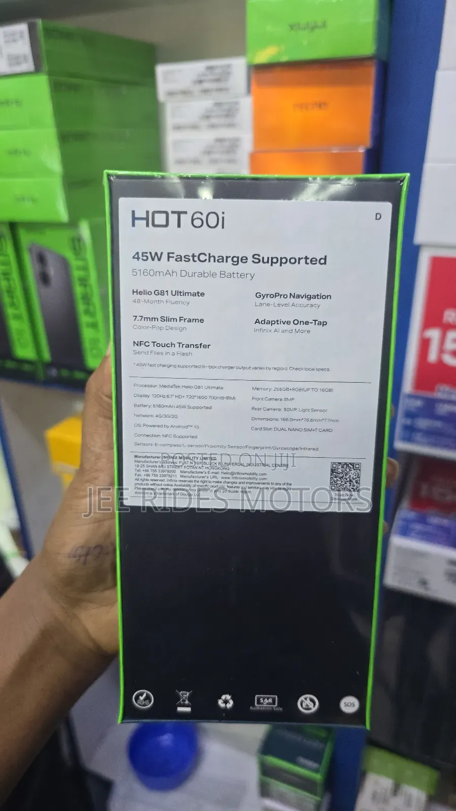 New Infinix Hot 60i 256 GB Black