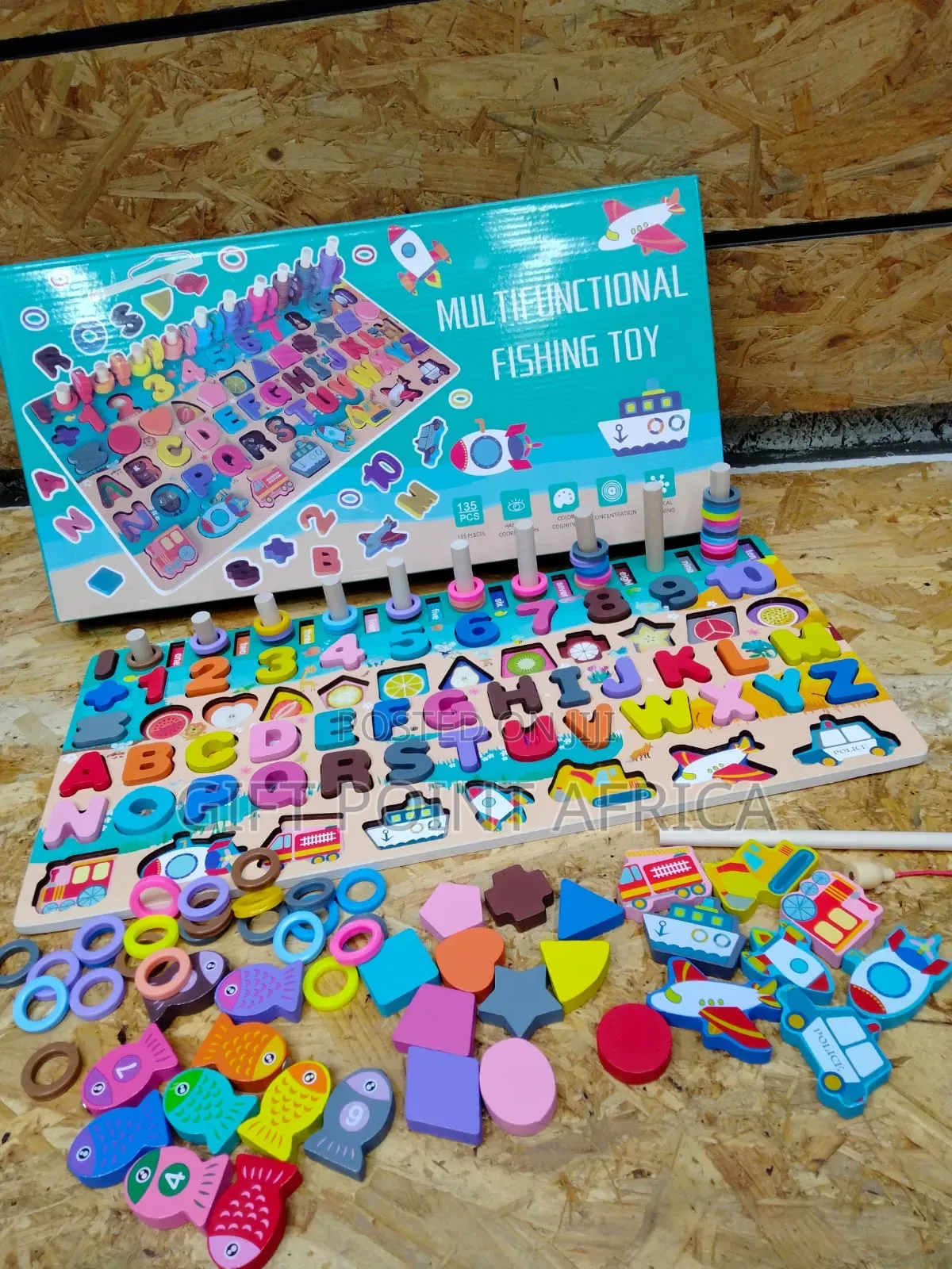 7 In 1 Multifunctional Monte Sorry Board With Letters Shapes  For Kids