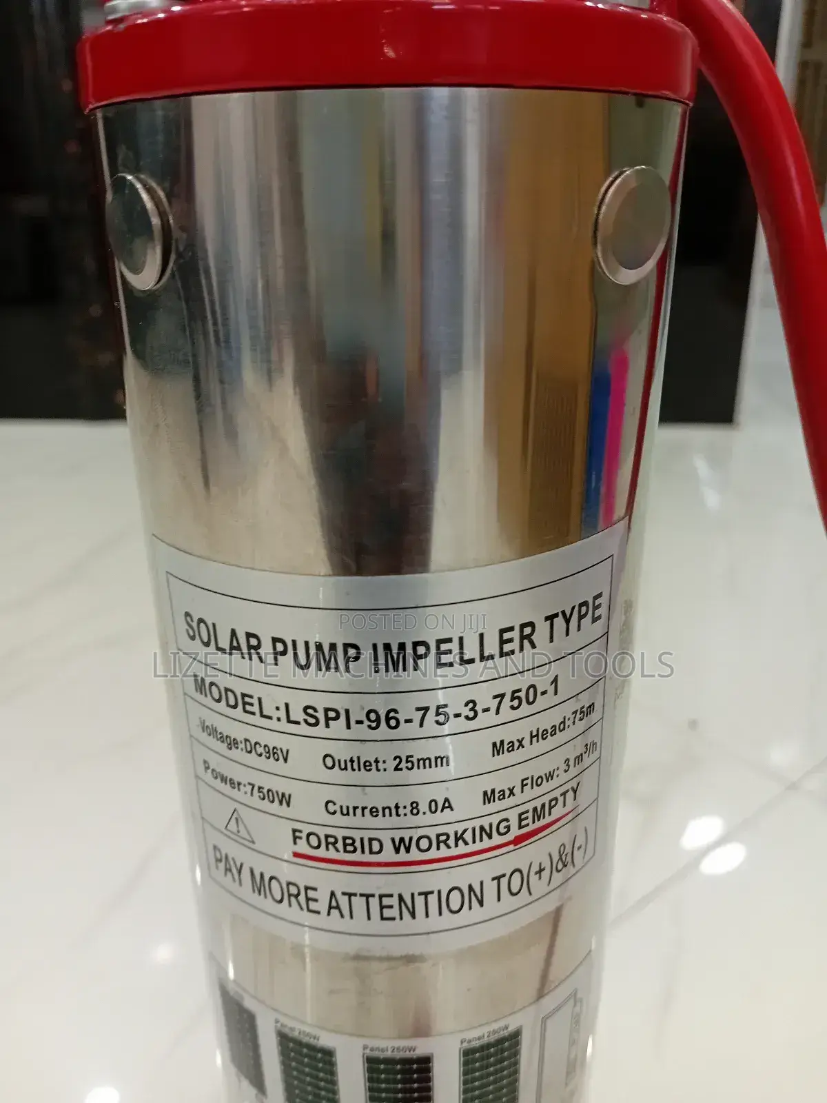 750w Impleller Solar Submersible Pump 75m Head
