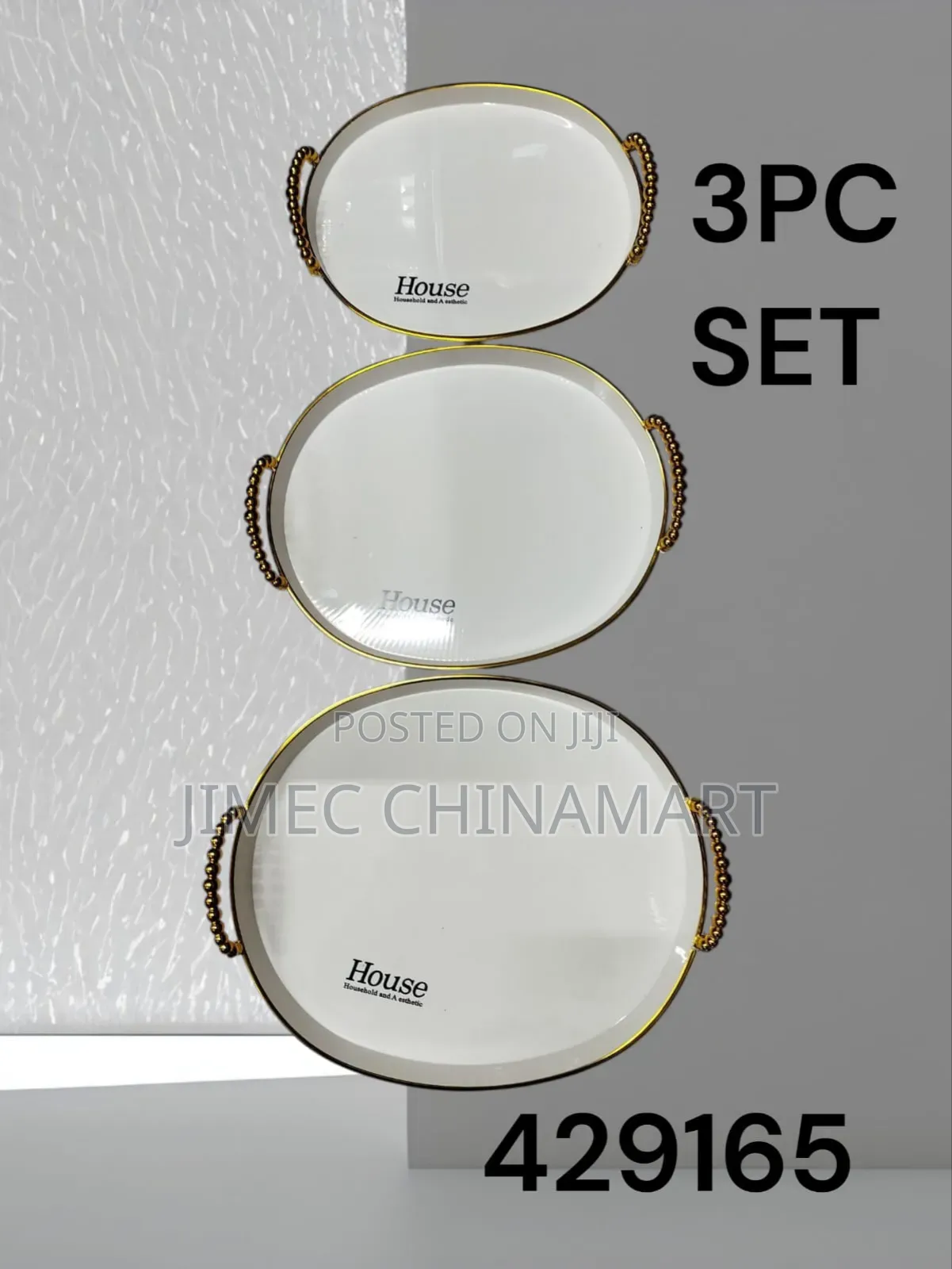 3pcs Round Acrylic Trays Set