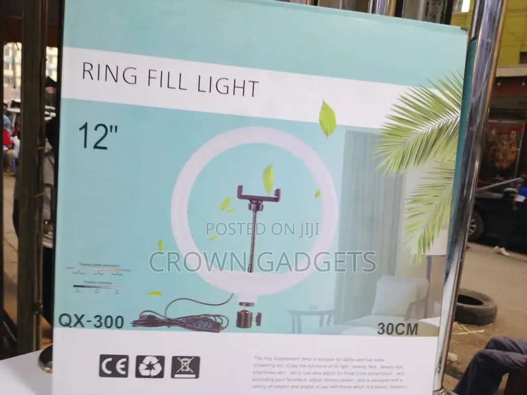 12-Inch Led Ring Fill Light With Stand Phone Holder